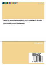 Internationalisierungsstrategien ausgewählter deutscher mittelständischer Unternehmen Internationalisierungsstrategien ausgewählter deutscher mittelständischer Unternehmen