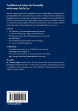 The Influence of Culture and Personality on Customer Satisfaction The Influence of Culture and Personality on Customer Satisfaction