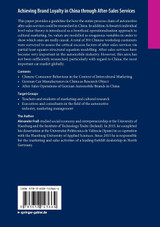 Achieving Brand Loyalty in China through After-Sales Services