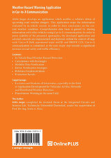 Weather Hazard Warning Application in Car-to-X Communication