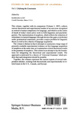 Studies in the Acquisition of Anaphora