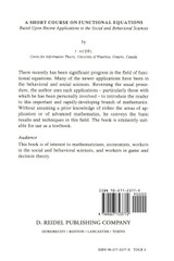 A Short Course on Functional Equations A Short Course on Functional Equations