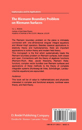 The Riemann Boundary Problem on Riemann Surfaces The Riemann Boundary Problem on Riemann Surfaces