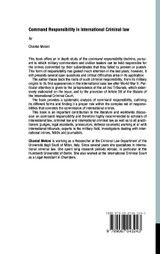 Command Responsibility in International Criminal Law Command Responsibility in International Criminal Law