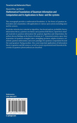 Mathematical Foundations of Quantum Information and Computation and Its Applications to Nano- And Bio-Systems