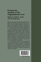 Productivity Analysis at the Organizational Level