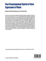 Post-Transcriptional Control of Gene Expression in Plants
