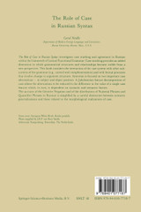 The Role of Case in Russian Syntax The Role of Case in Russian Syntax