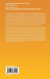 Ethics and Sustainability in Accounting and Finance, Volume I