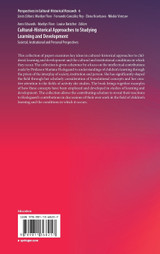 Cultural-Historical Approaches to Studying Learning and Development
