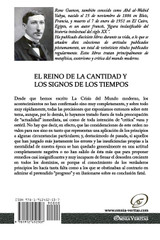 El Reino de la Cantidad y los Signos de los Tiempos El Reino de la Cantidad y los Signos de los Tiempos