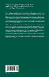 Application of Holomorphic Functions in Two and Higher Dimensions