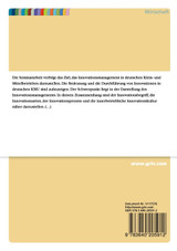 Innovationsmanagement in deutschen Klein- und Mittelbetrieben Innovationsmanagement in deutschen Klein- und Mittelbetrieben