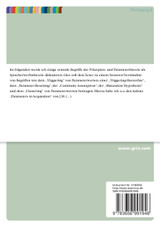 Diskussion einiger zentraler Begriffe der Prinzipien- und Parametertheorie Diskussion einiger zentraler Begriffe der Prinzipien- und Parametertheorie