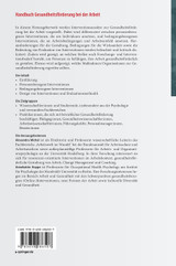 Handbuch Gesundheitsförderung bei der Arbeit