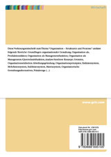 Organisation - Strukturen und Prozesse. Eine Lernzusammenfassung