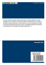 Sistema de gestión editorial para mejorar la calidad científica de la revista "Espergesia, 2014" Sistema de gestión editorial para mejorar la calidad científica de la revista "Espergesia, 2014"