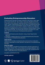 Evaluating Entrepreneurship Education Evaluating Entrepreneurship Education