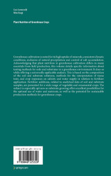 Plant Nutrition of Greenhouse Crops Plant Nutrition of Greenhouse Crops