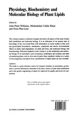 Physiology, Biochemistry and Molecular Biology of Plant Lipids Physiology, Biochemistry and Molecular Biology of Plant Lipids