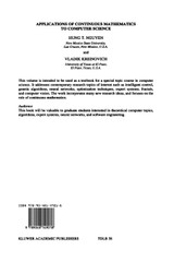 Applications of Continuous Mathematics to Computer Science
