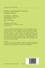 Nonlinear and Adaptive Control of Complex Systems Nonlinear and Adaptive Control of Complex Systems