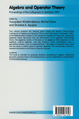 Algebra and Operator Theory