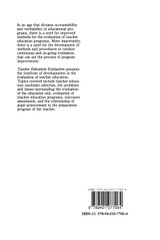 Teacher Education Evaluation Teacher Education Evaluation
