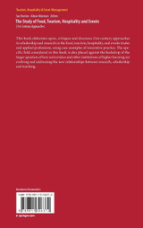 The Study of Food, Tourism, Hospitality and Events The Study of Food, Tourism, Hospitality and Events