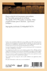 Procès-verbal de la Commission intermédiaire de l'Assemblée provinciale de la Haute-Normandie