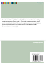 Die Parteienlandschaft und Verfassung der Weimarer Republik (Gymnasium, Geschichte Klasse 9)