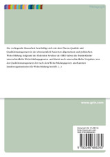 Qualität und Qualitätsmanagement in der ehrenamtlich basierten allgemeinen und politischen Weiterbildung Qualität und Qualitätsmanagement in der ehrenamtlich basierten allgemeinen und politischen Weiterbildung