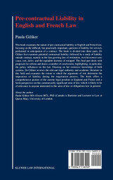 Pre-Contractual Liability in English and French Law Pre-Contractual Liability in English and French Law
