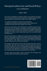 European Labour Law and Social Policy, Cases and Materials Vol 2 European Labour Law and Social Policy, Cases and Materials Vol 2