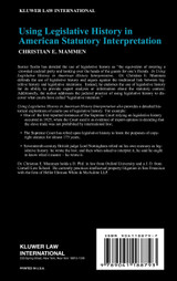 Using Legislative History in American Statutory Interpretation