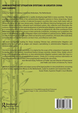 Administrative Litigation Systems in Greater China and Europe