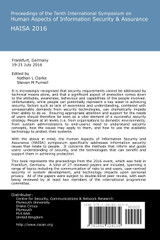 Proceedings of the Tenth International Symposium on Human Aspects of Information Security & Assurance (HAISA 2016)