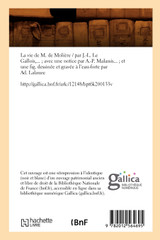 La vie de M. de Molière (Éd.1877) La vie de M. de Molière (Éd.1877)
