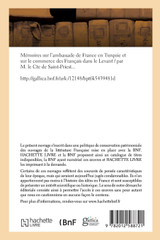 Mémoires sur l'ambassade de France en Turquie et sur le commerce des Français (Éd.1877) Mémoires sur l'ambassade de France en Turquie et sur le commerce des Français (Éd.1877)