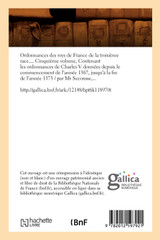 Ordonnances des roys de France de la troisième race. Volume 5 (Éd.1736)