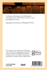 Catalogue méthodique de la bibliothèque communale de la ville d'Amiens. Partie 2 (Éd.1853-1874)