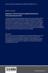 Kognitive Aktivierung im projektorientierten Franzoesischunterricht Kognitive Aktivierung im projektorientierten Franzoesischunterricht