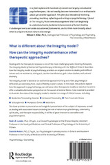 The Integrity Model of Existential Psychotherapy in Working with the 'Difficult Patient'