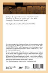 Critique du jugement, suivie des Observations sur le sentiment du beau et du sublime, (Éd.1846) Critique du jugement, suivie des Observations sur le sentiment du beau et du sublime, (Éd.1846)