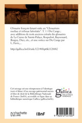 Glossaire françois faisant suite au Glossarium mediae et infimae latinitatis. T. 1 (Ed.1879) Glossaire françois faisant suite au Glossarium mediae et infimae latinitatis. T. 1 (Ed.1879)
