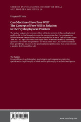 Can Machines Have Free Will? The Concept of Free Will in Relation to the Psychophysical Problem