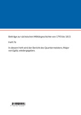 Die Berichte der sächsischen Truppen aus dem Feldzug 1806 (XI)