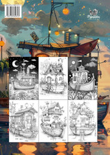 Whimsical Houseboats Coloring Book for Adults Whimsical Houseboats Coloring Book for Adults