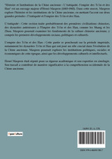 Histoire et Institutions de la Chine ancienne Histoire et Institutions de la Chine ancienne