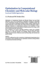 Optimization in Computational Chemistry and Molecular Biology